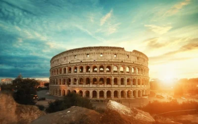 beautiful-shot-famous-roman-colosseum-amphitheater-breathtaking-sky-sunrise